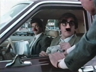 Gary Cole in a Groucho mask in Echoes in the Darkness