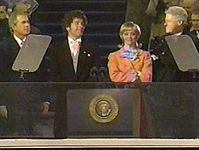 George W Bush with Gary Cole and Shelley Long and Bill Clinton in The Brady Bunch in the White House